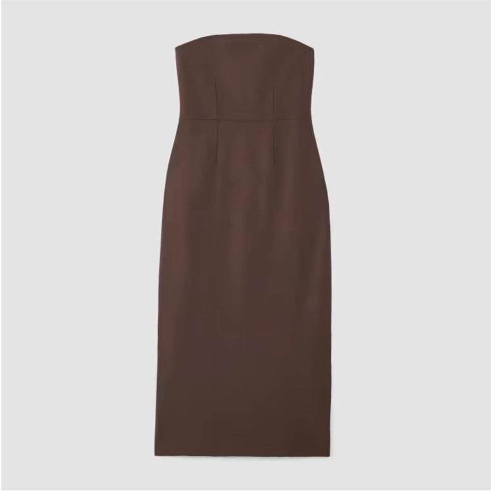 NWT Everlane Brown The dream strapless dress size XS